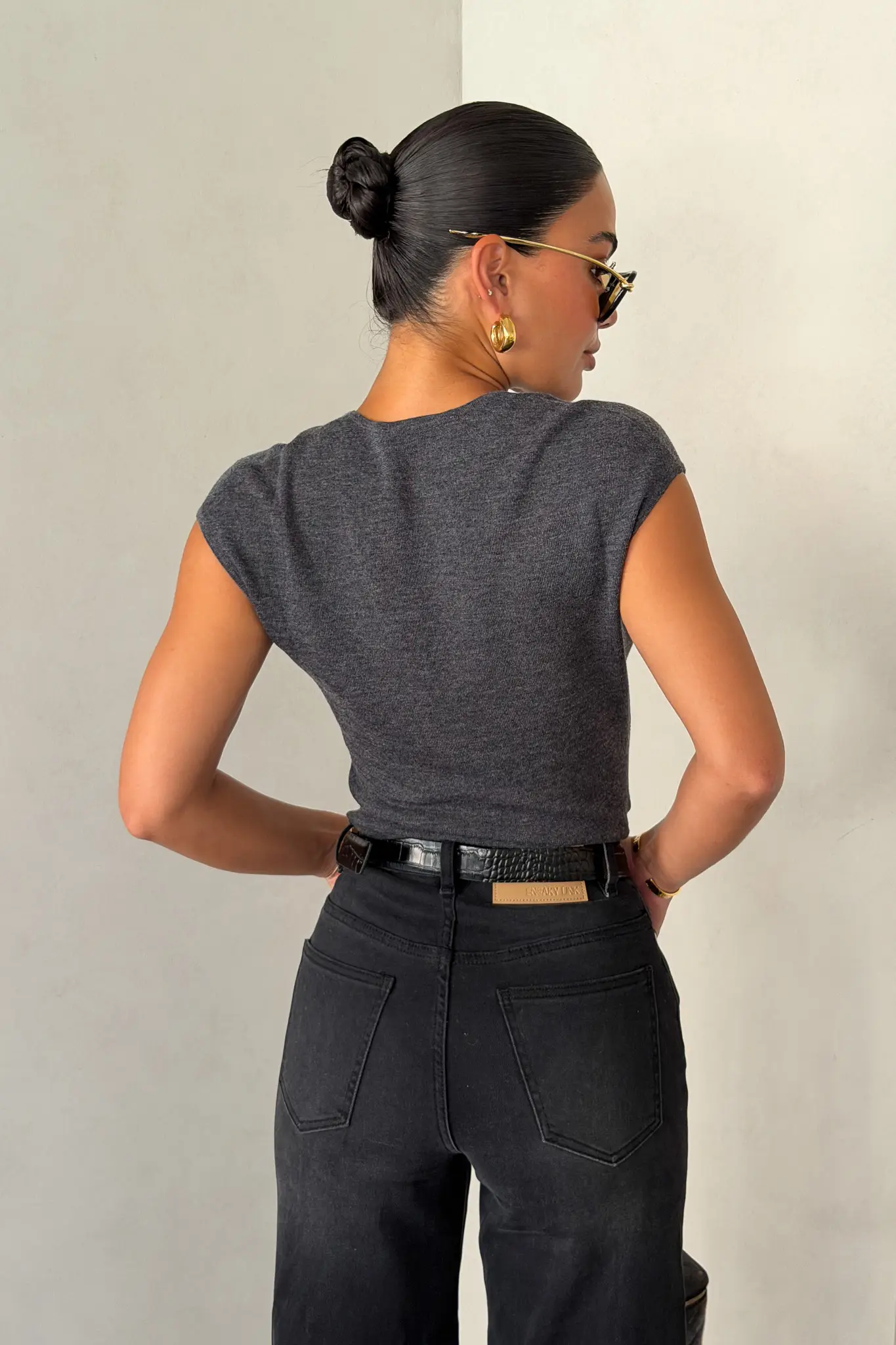 Celine High Rise Stretch Jean Black Wash - Image 16