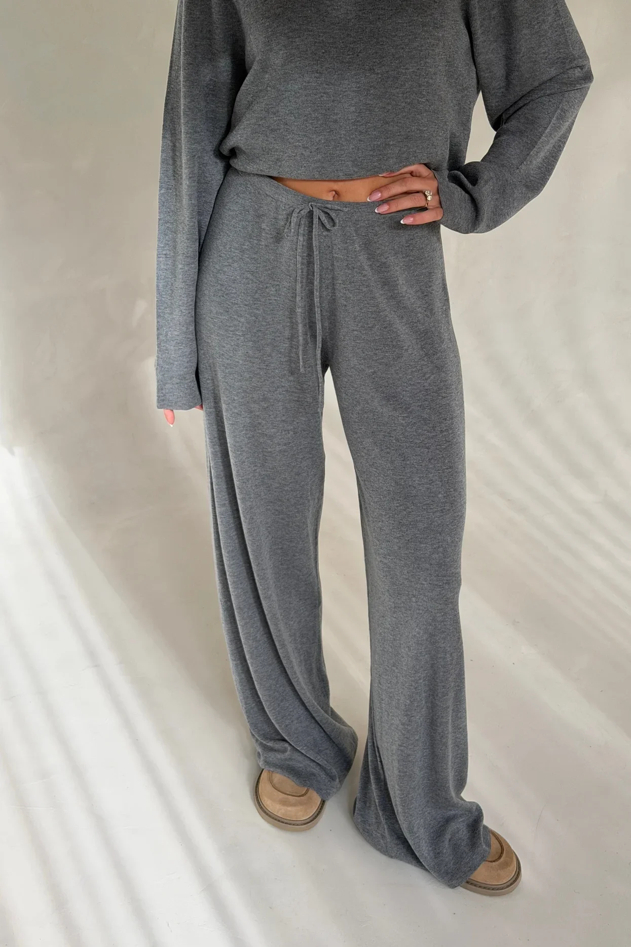 Charli Knitted Long Sleeve Top Grey - Image 7