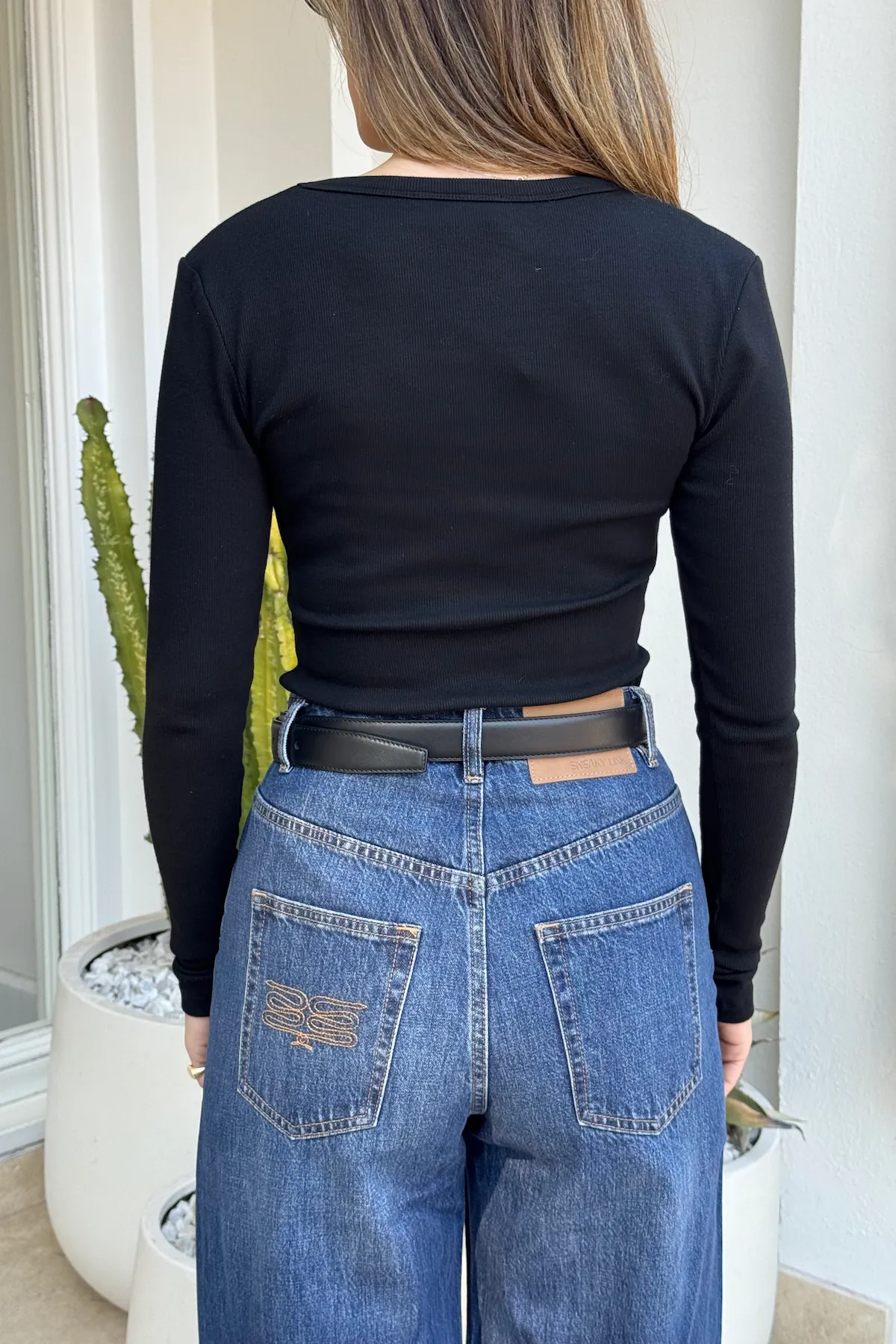 Christina Long Sleeve Top Black - Image 4
