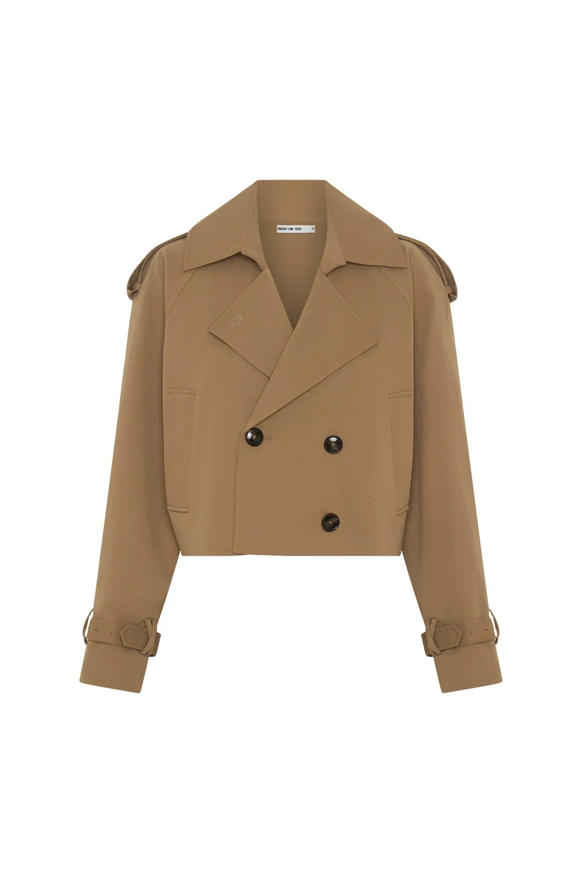 Cropped Trench Jacket Tan - Image 5