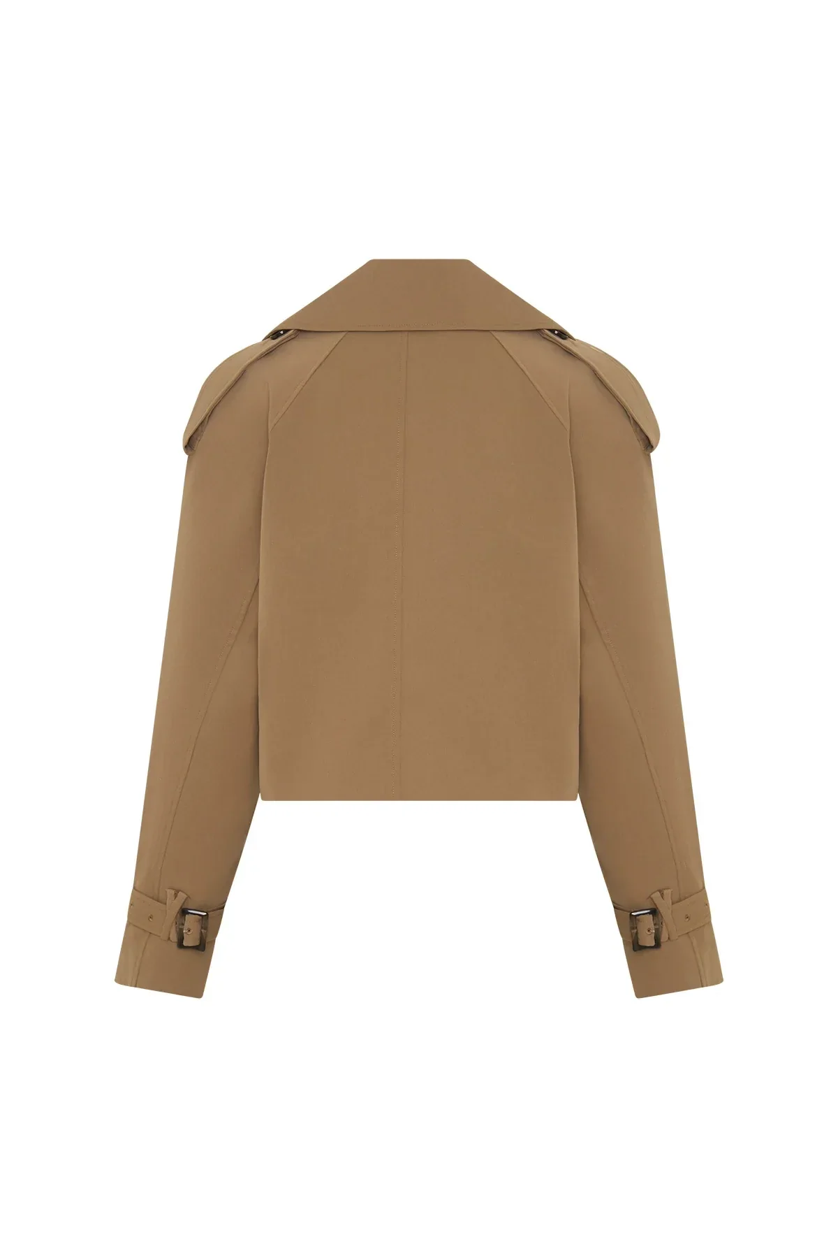 Cropped Trench Jacket Tan - Image 9