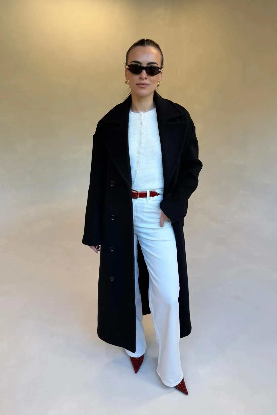 Double Breasted Coat Black - Image 3