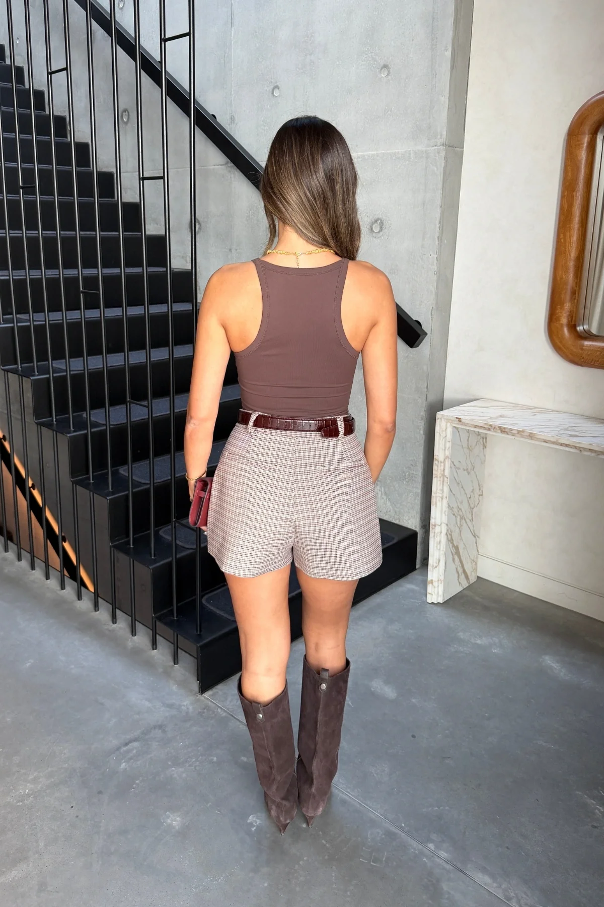 Ella Squire Tailored Short Houndstooth - Image 4