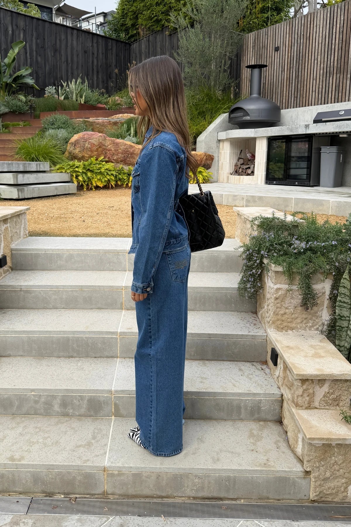 Ella Squire Cinched Denim Jacket Indigo - Image 4
