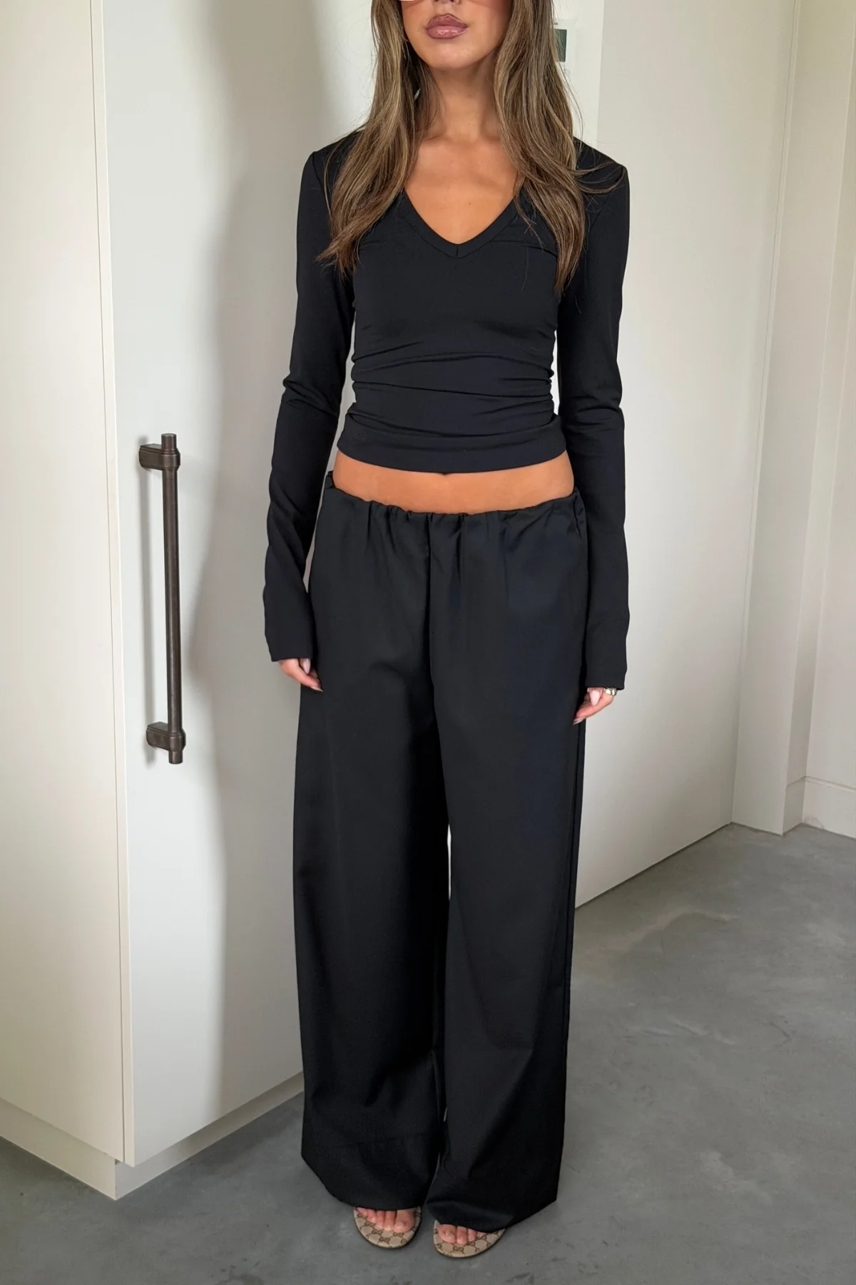 Ella Squire Relaxed Suit Pant Black - Image 2