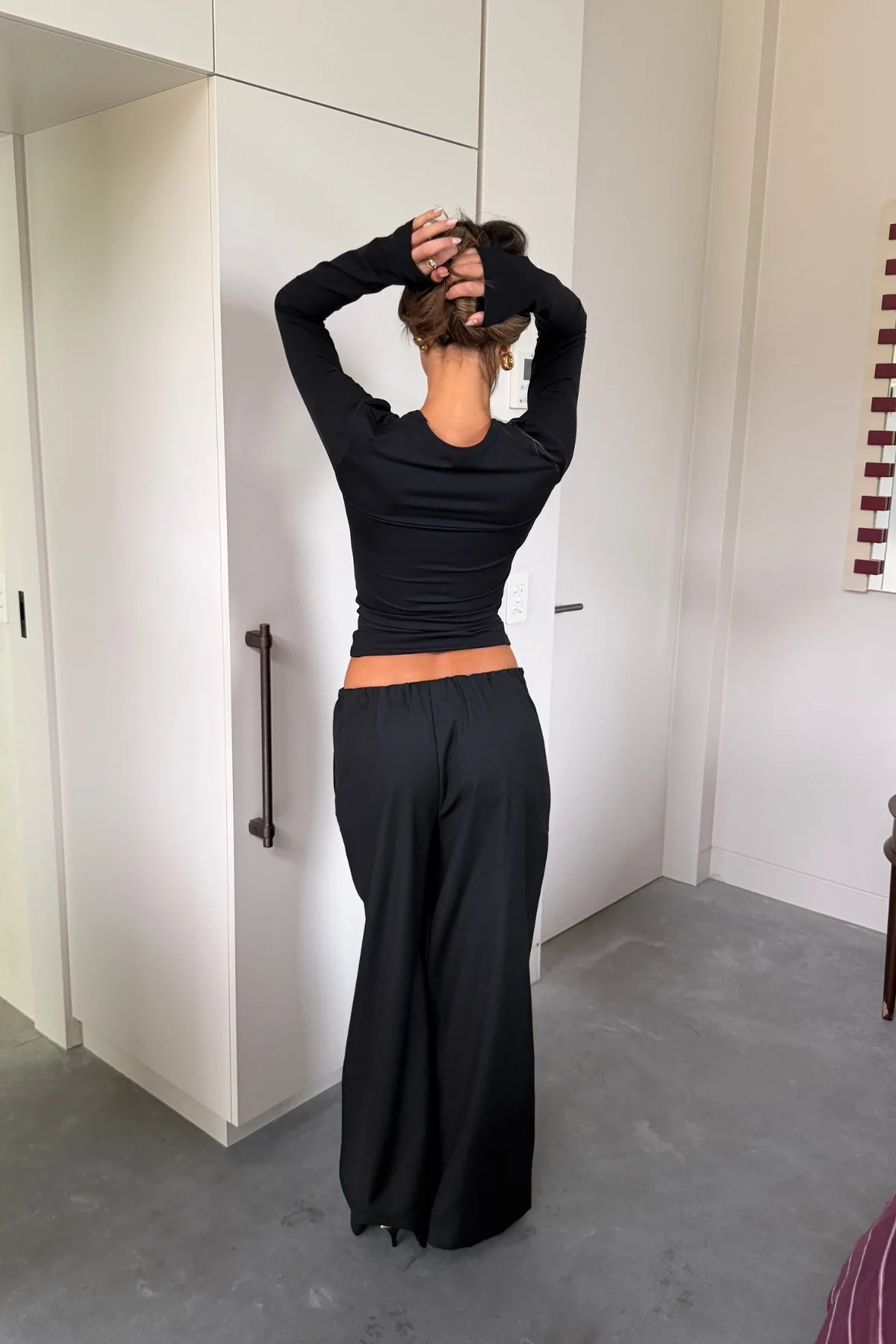 Ella Squire Relaxed Suit Pant Black - Image 3