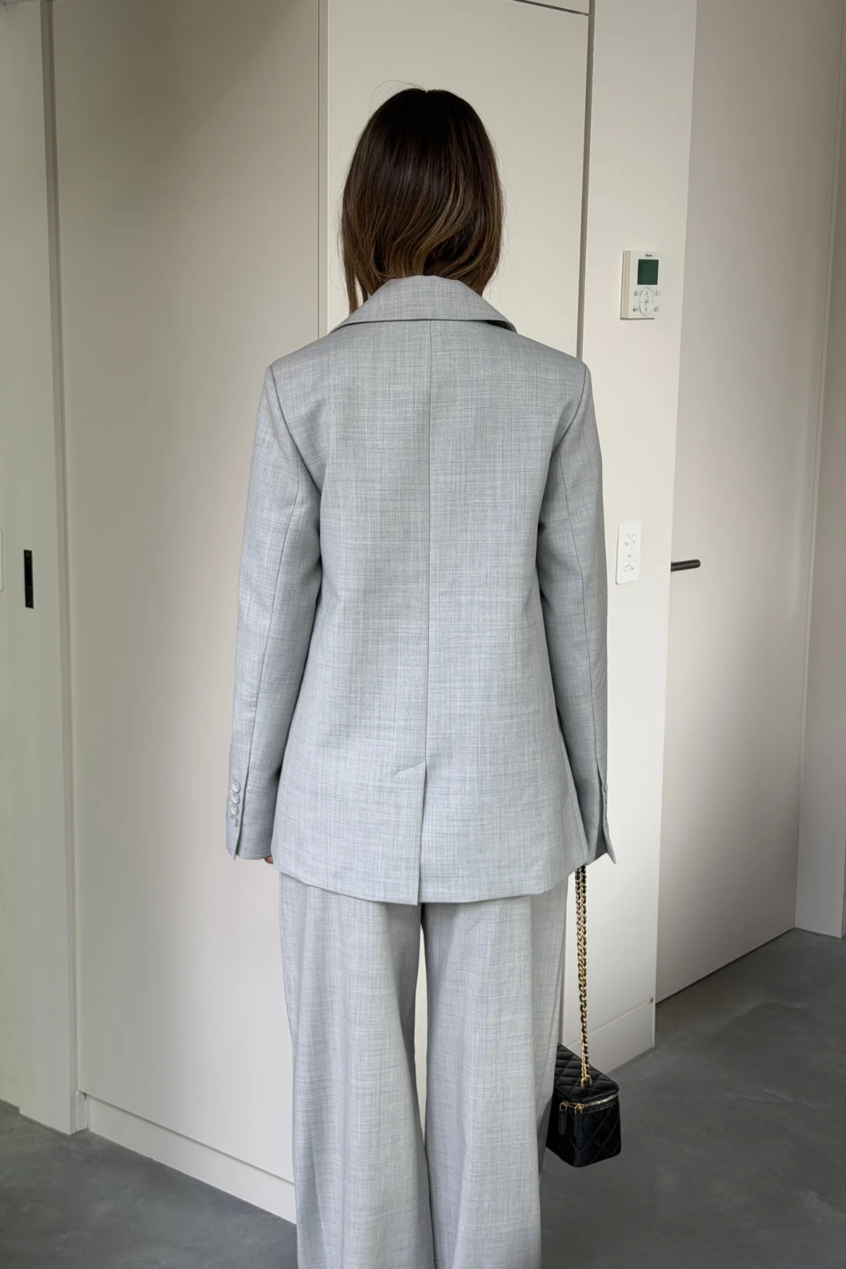 Ella Squire Single Breasted Blazer Grey - Image 3