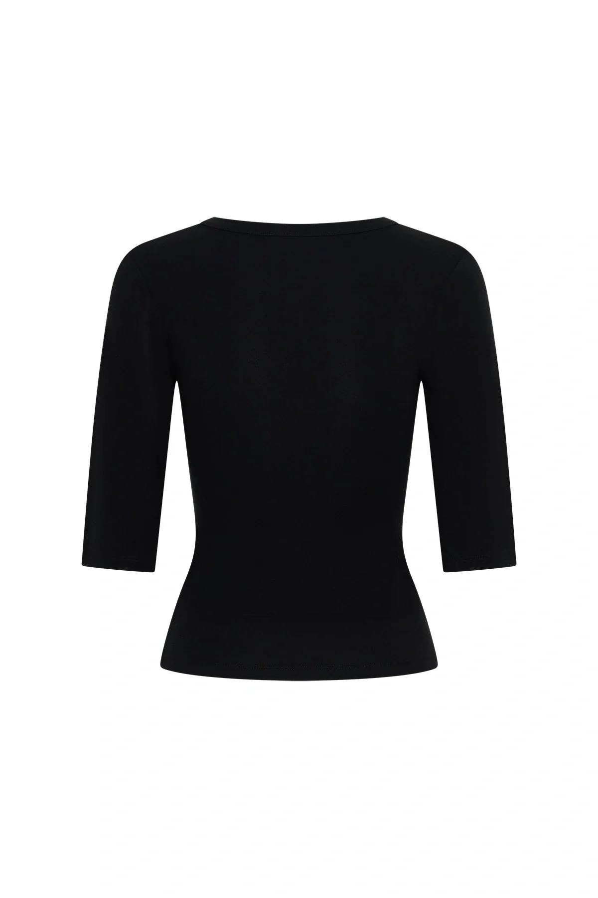 Jaz 3/4 Sleeve V Neck Jersey Top Black - Image 9