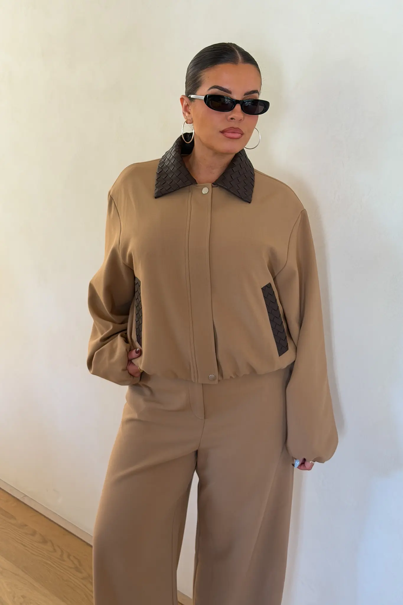 Jaz Braided Collar Jacket Tan/Choc - Image 7