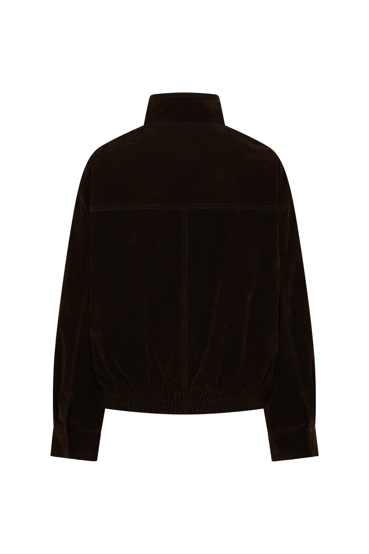 Jaz Faux Suede Funnel Jacket Chocolate - Image 10