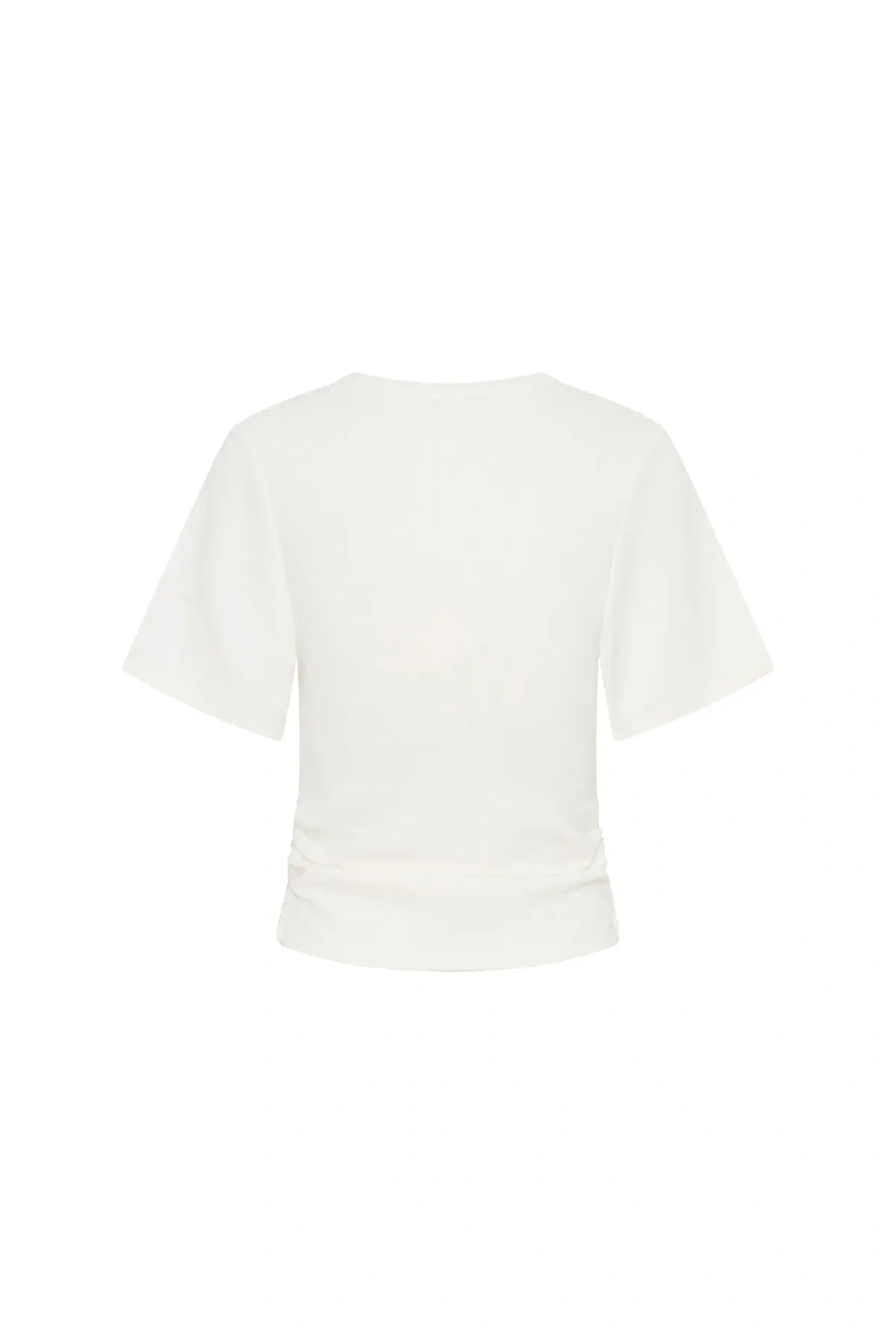Jaz Hand Ruched Tee White - Image 6