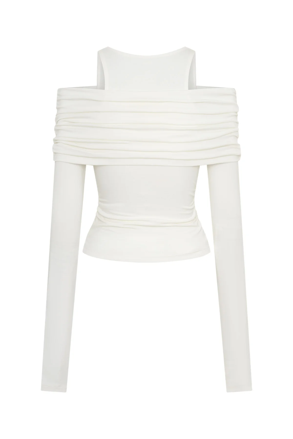 Jaz Layered Long Sleeve Top White - Image 8