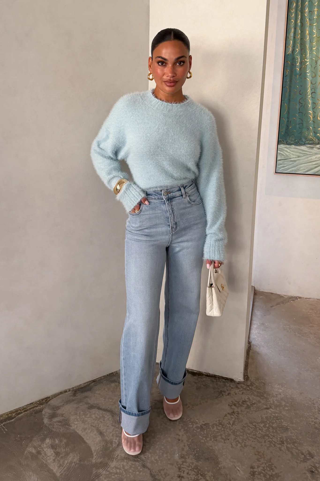 Kaia Crew Neck Sweater Blue - Image 10
