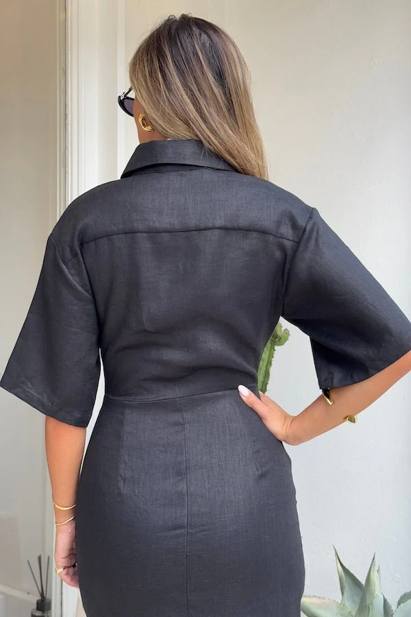 Lefka Midi Dress Black - Image 7