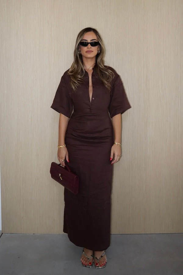 Lefka Midi Dress Chocolate - Image 12