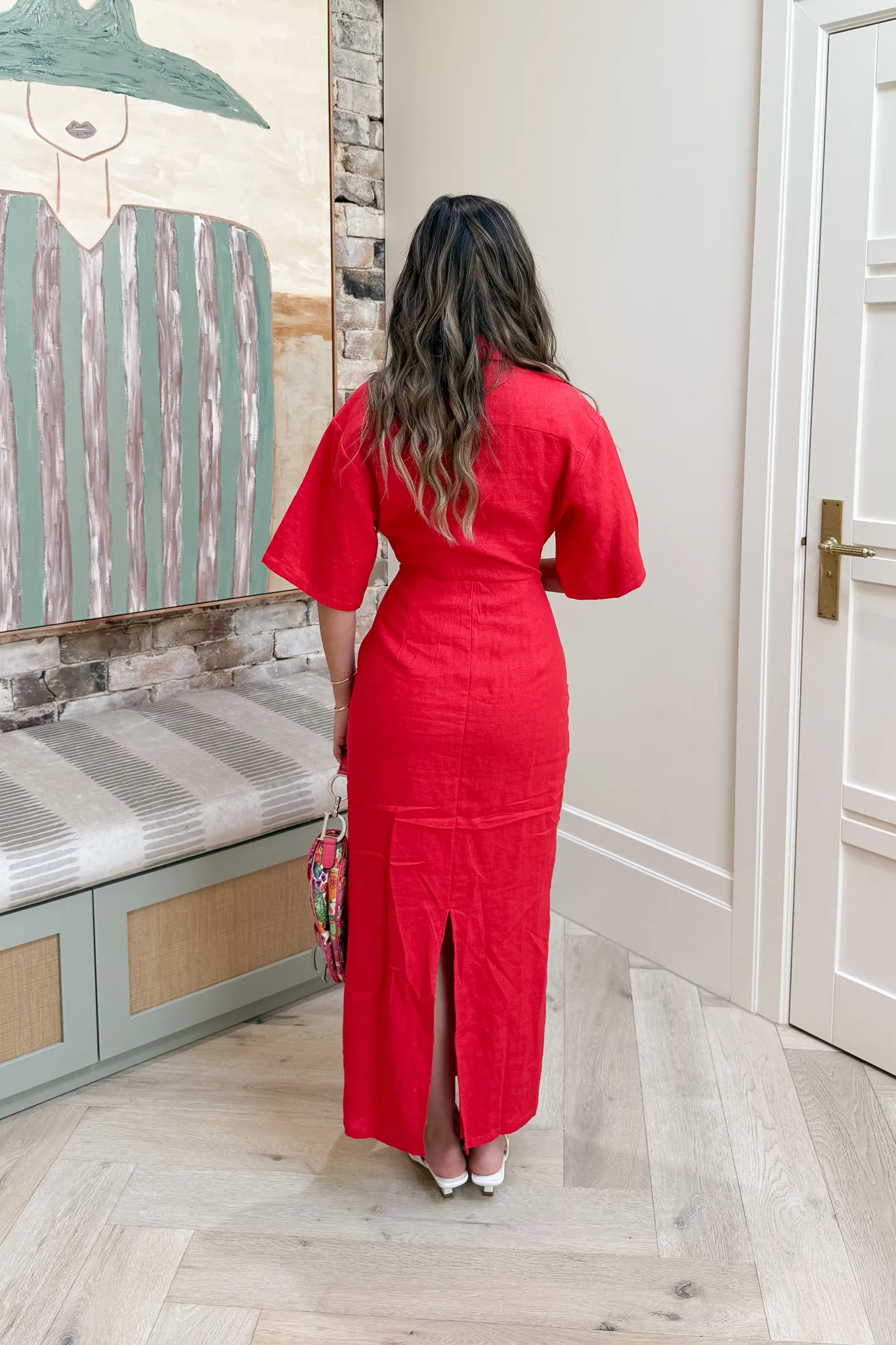 Lefka Midi Dress Red - Image 7