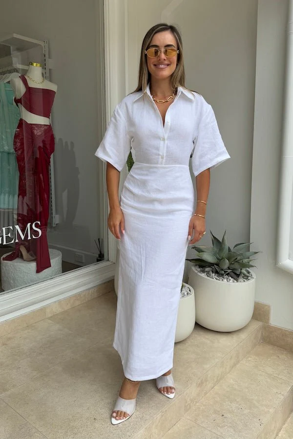 Lefka Midi Dress White - Image 6