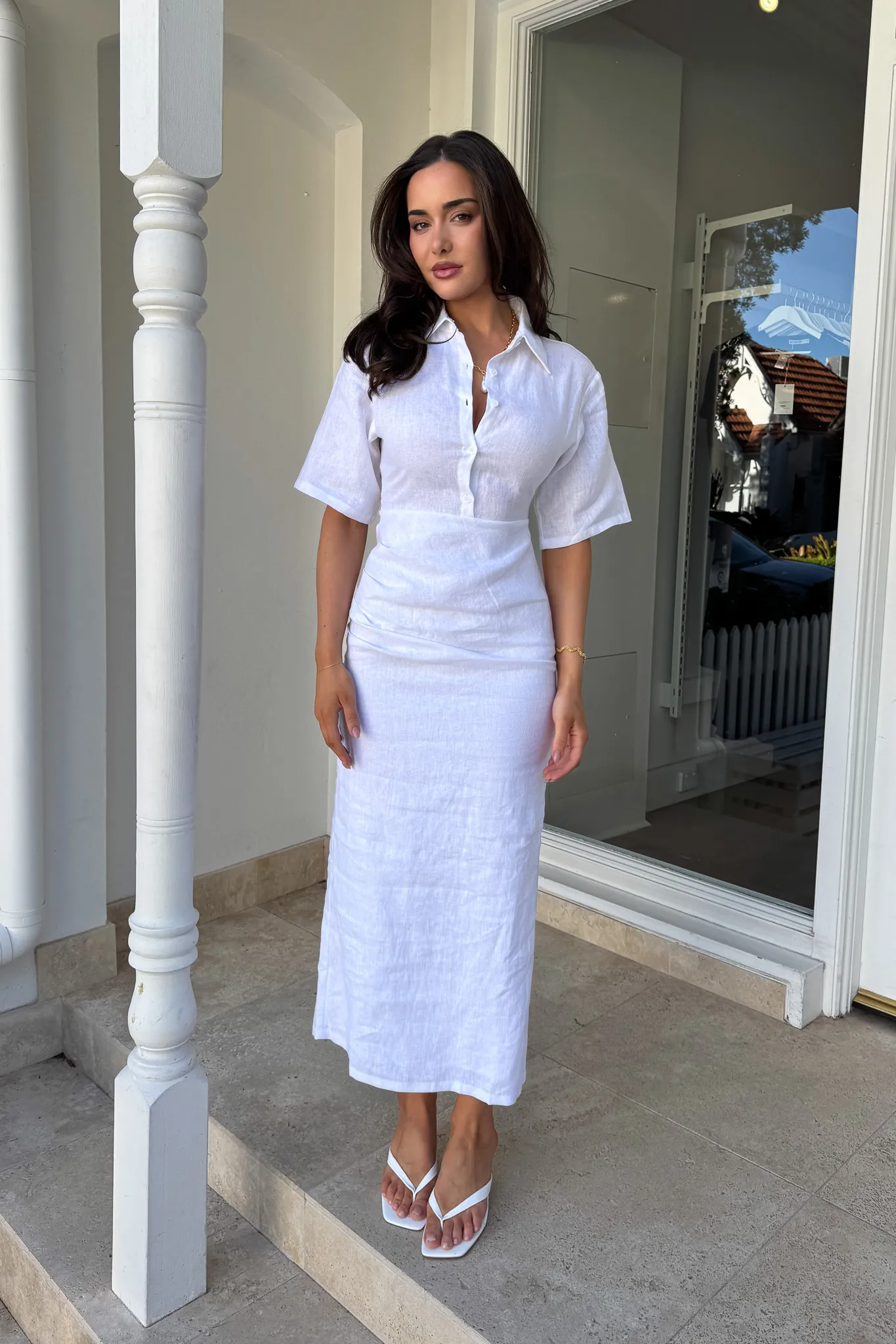 Lefka Midi Dress White - Image 8