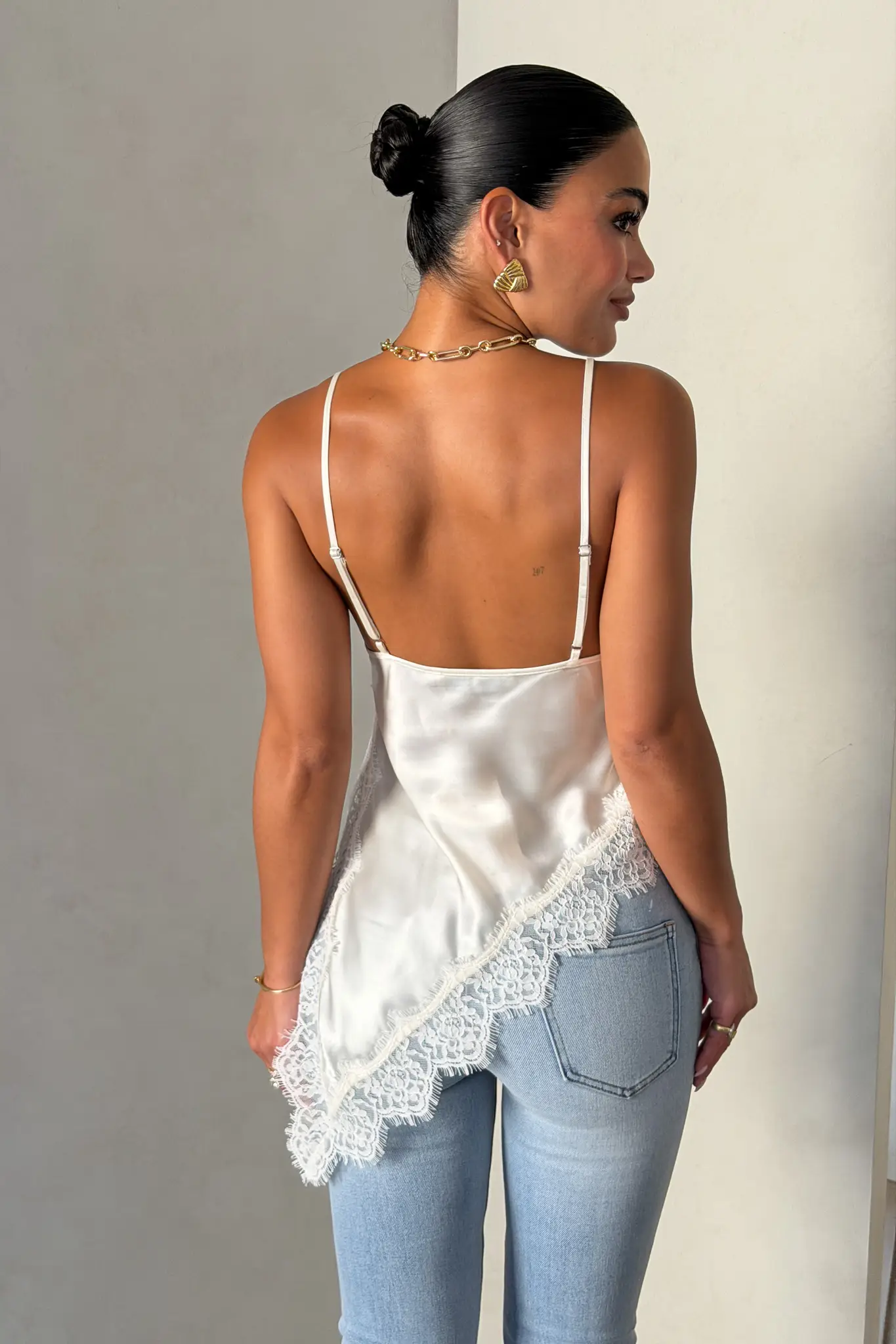 Lilah Lace Trim Top Ivory - Image 10