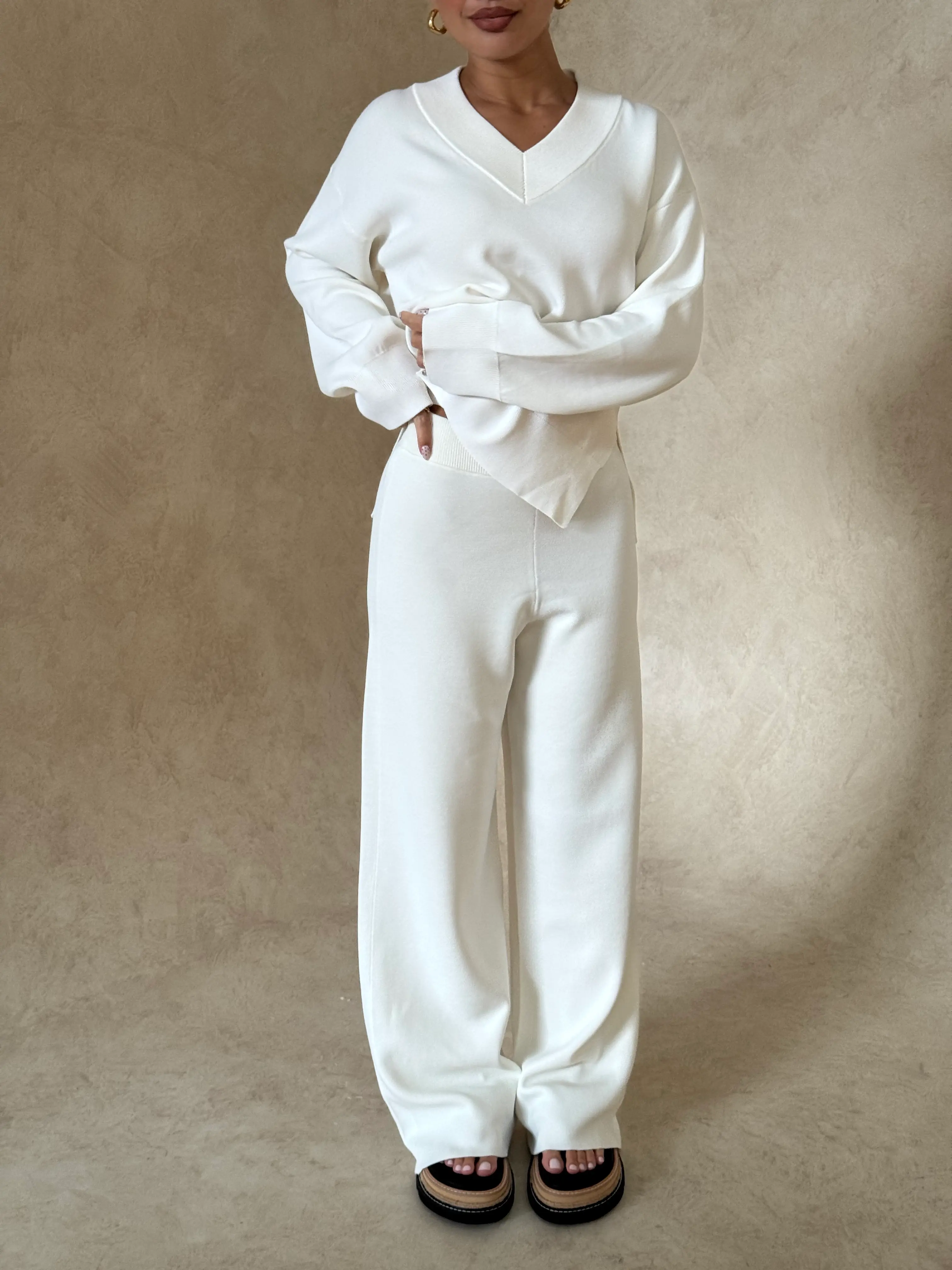 Lilly Knit Pant Ivory - Image 4