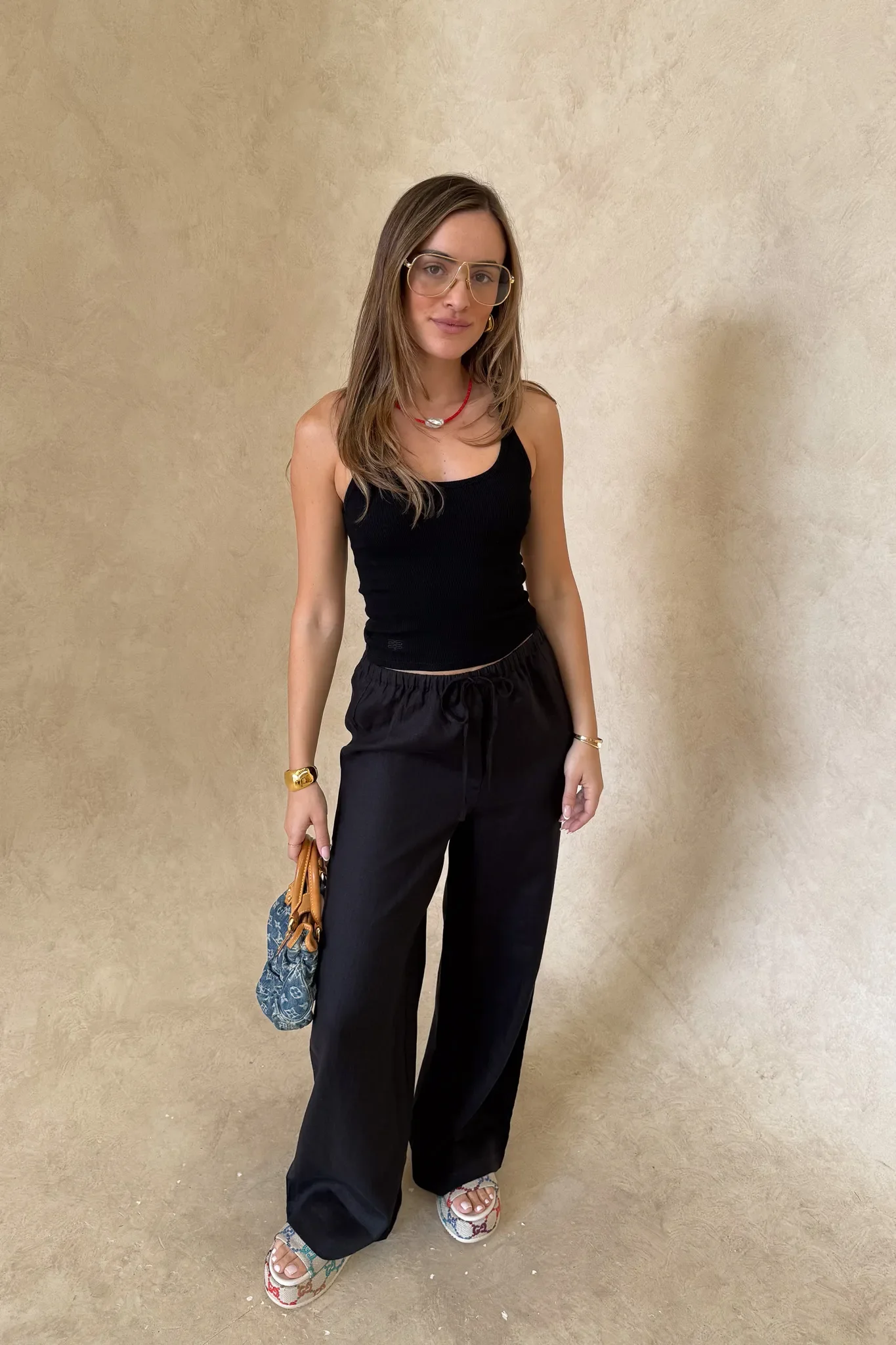 Luna Linen Pant Black - Image 4