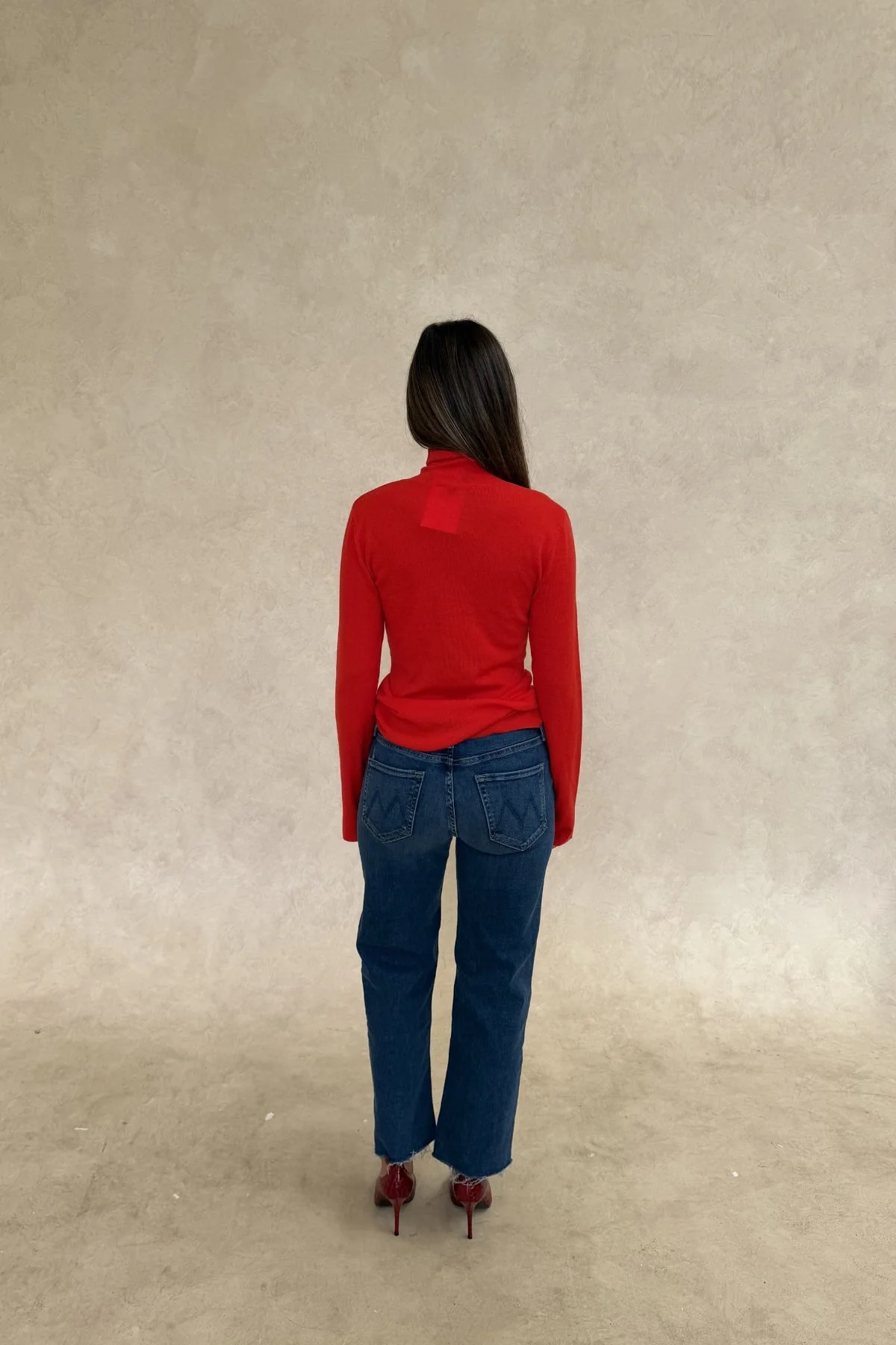 Milla Wool Turtleneck Long Sleeve Top Red - Image 6