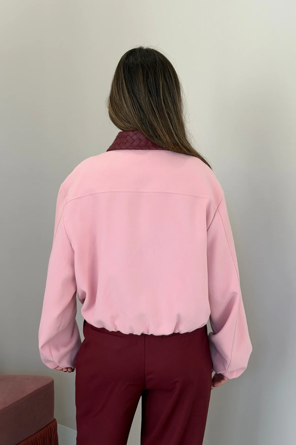Penny Braided Collar Jacket Pink/Burgundy - Image 6