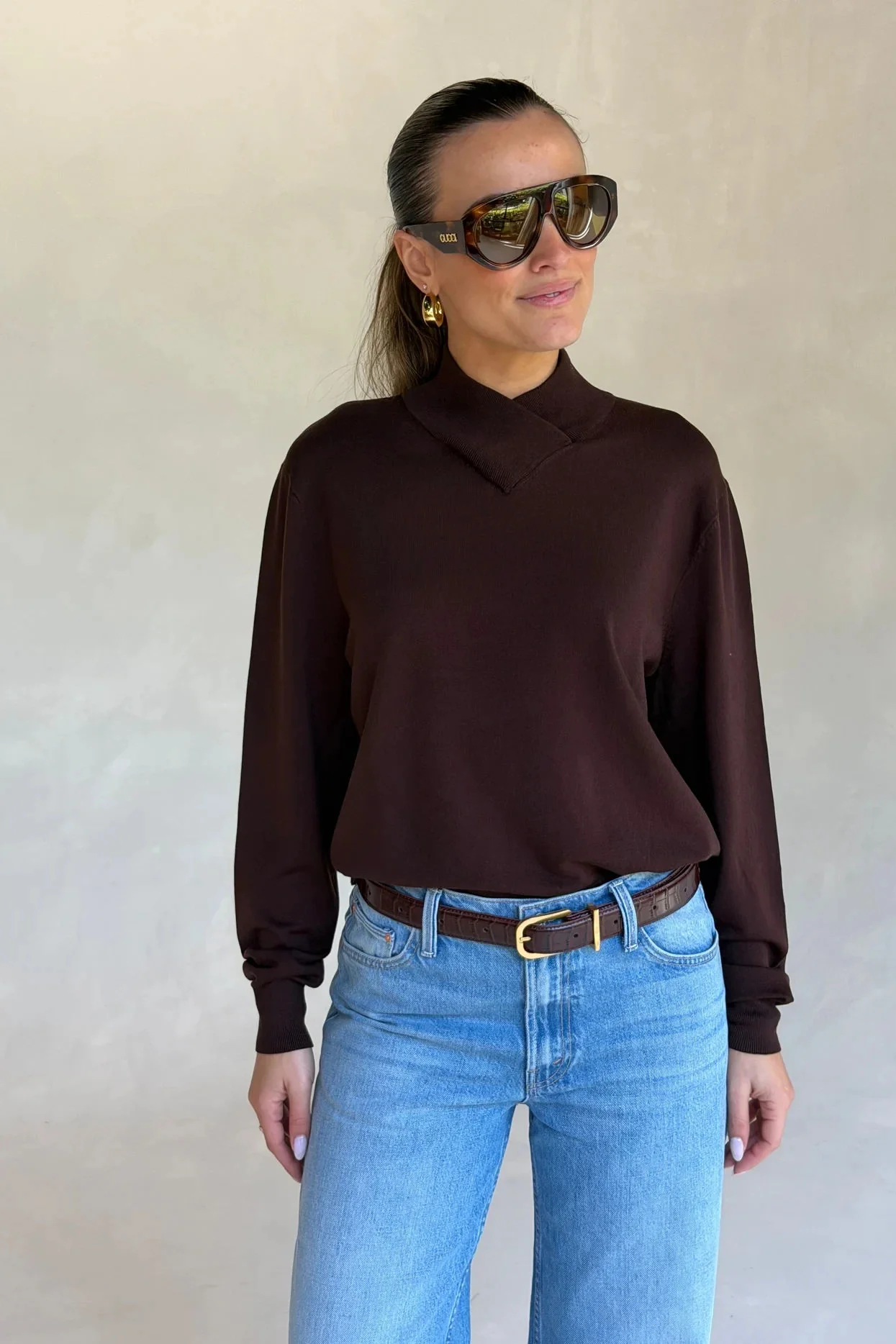 Renee Leather Belt Chocolate Croc - Image 4