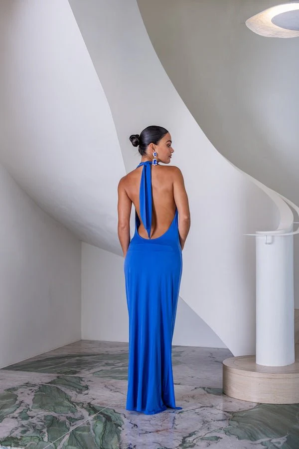 Saint Plunge Maxi Dress Sapphire - Image 4