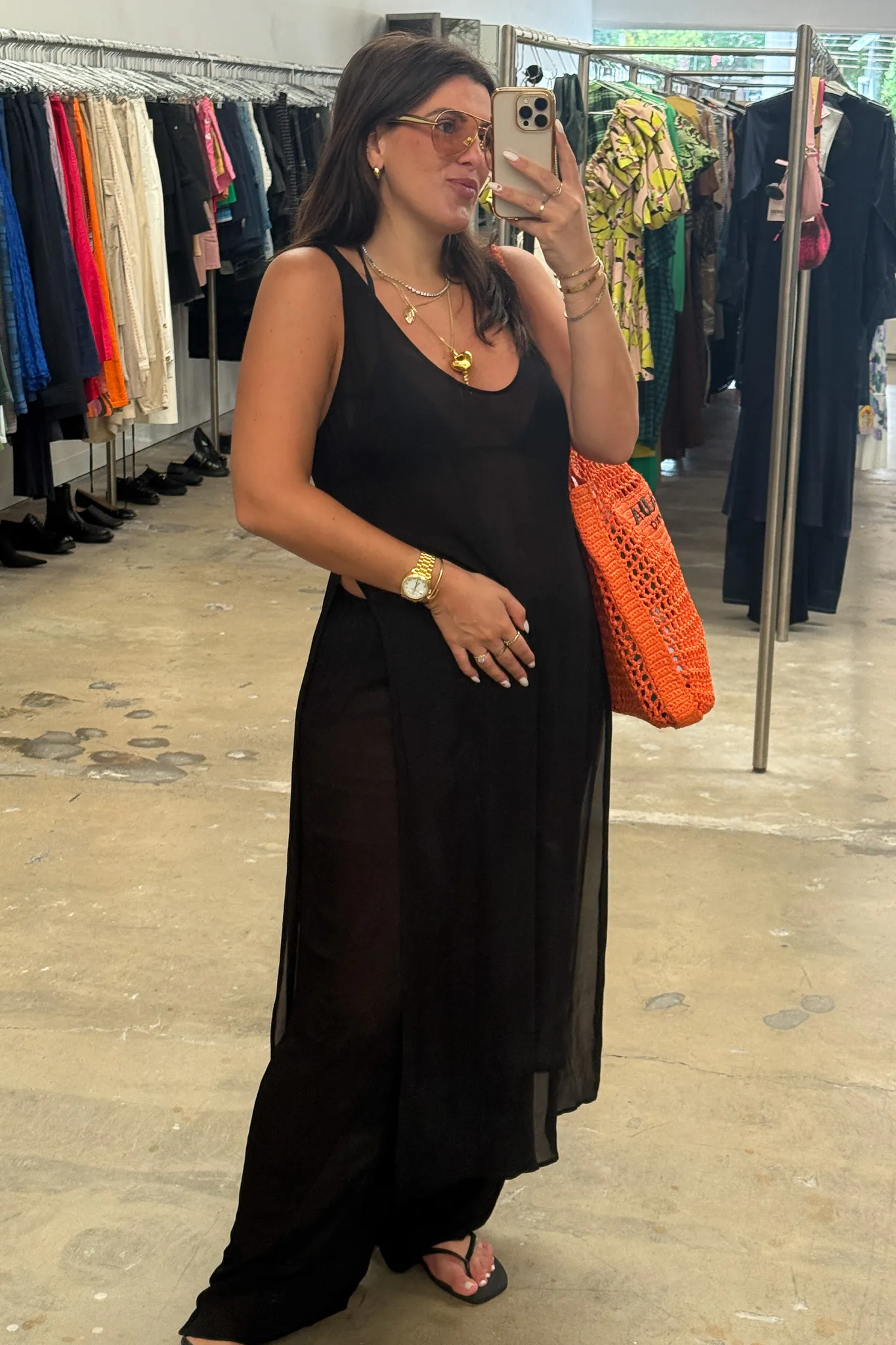 Sheer Tunic Dress Black - Image 10
