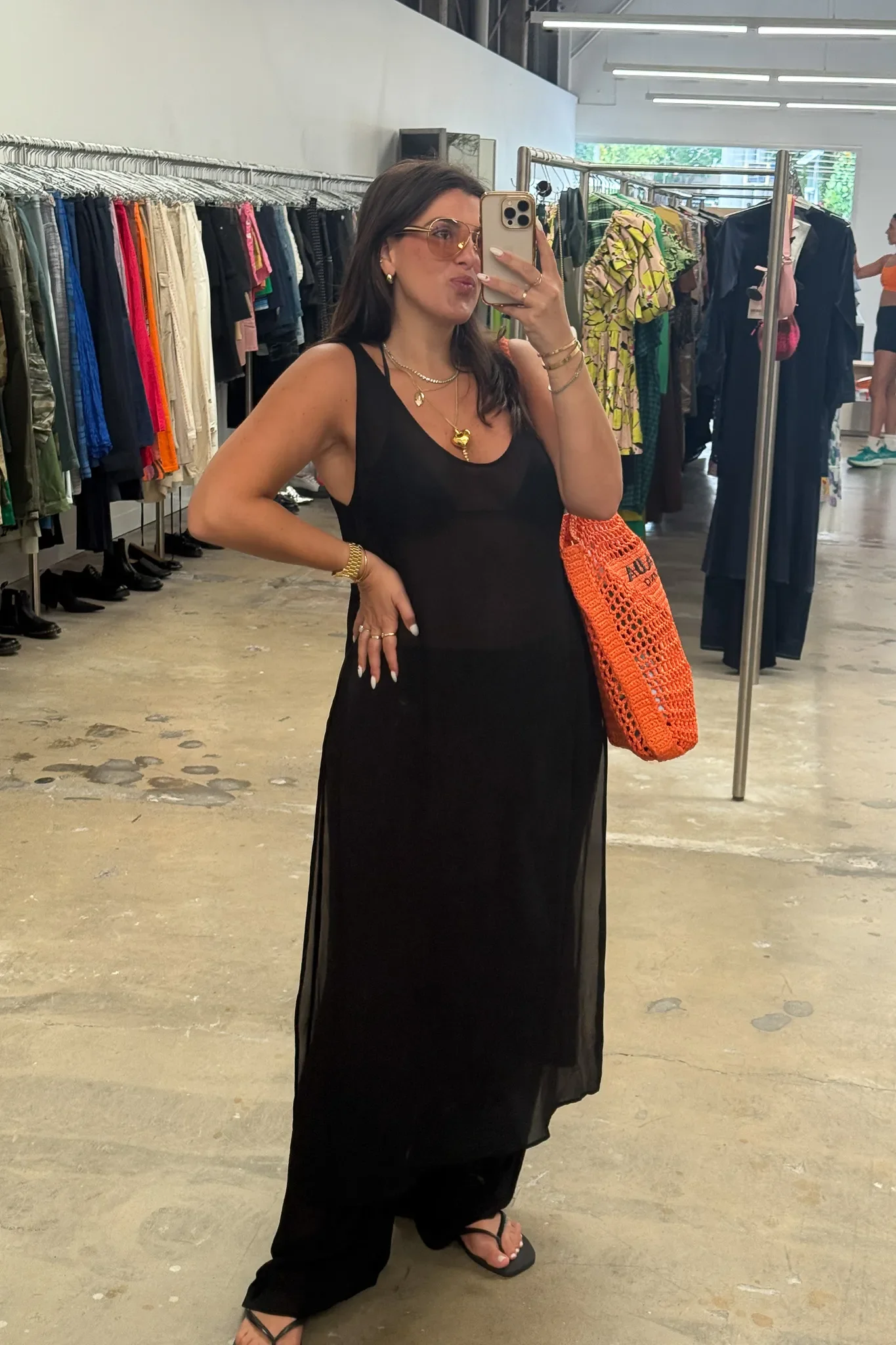 Sheer Tunic Dress Black - Image 4
