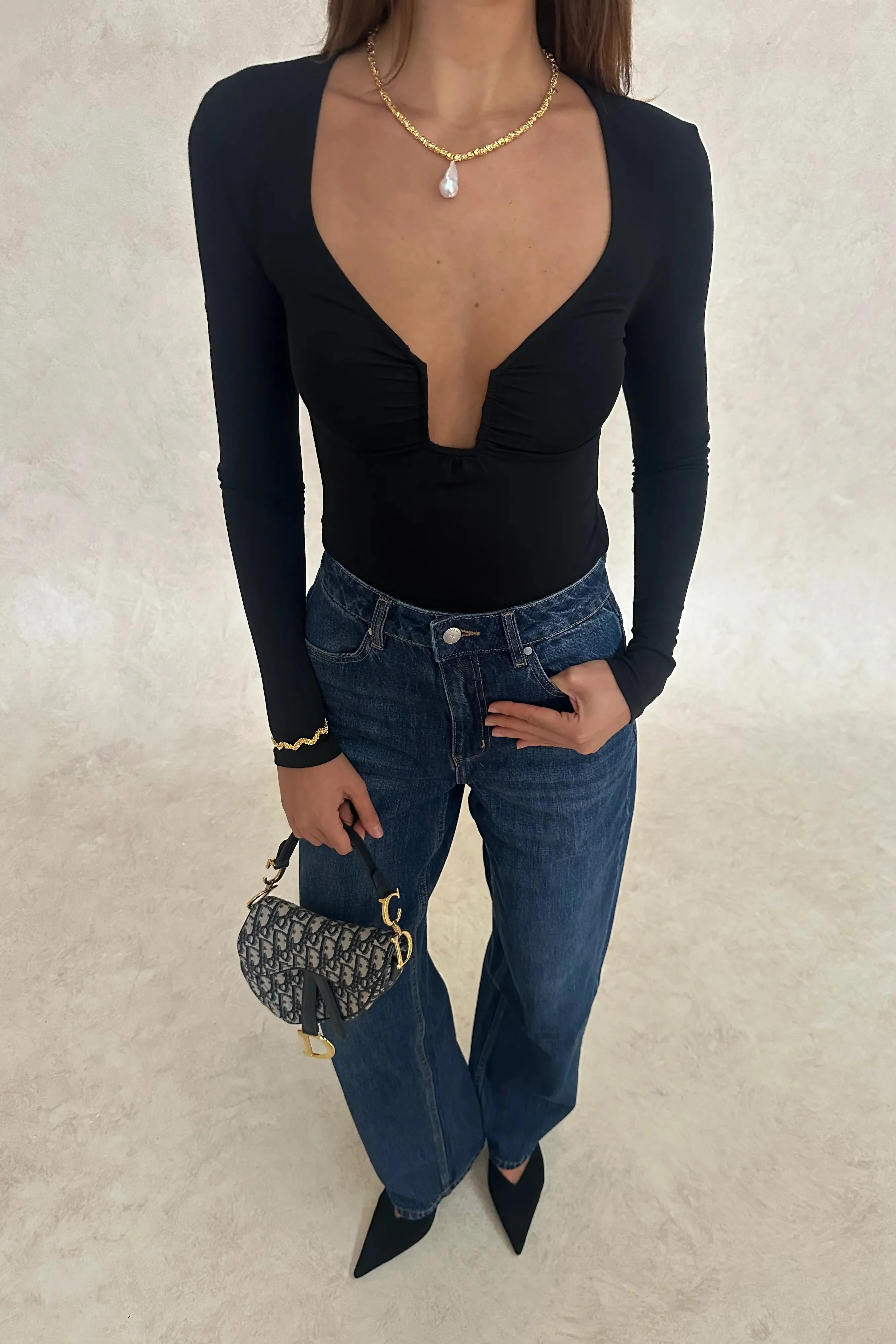 Haley Long Sleeve Top Black - Image 7