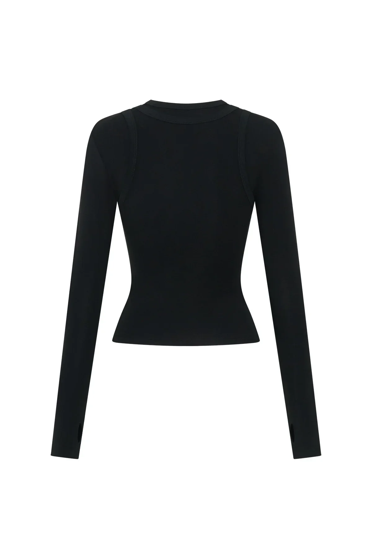 Yianni Layered Long Sleeve Top Black - Image 6