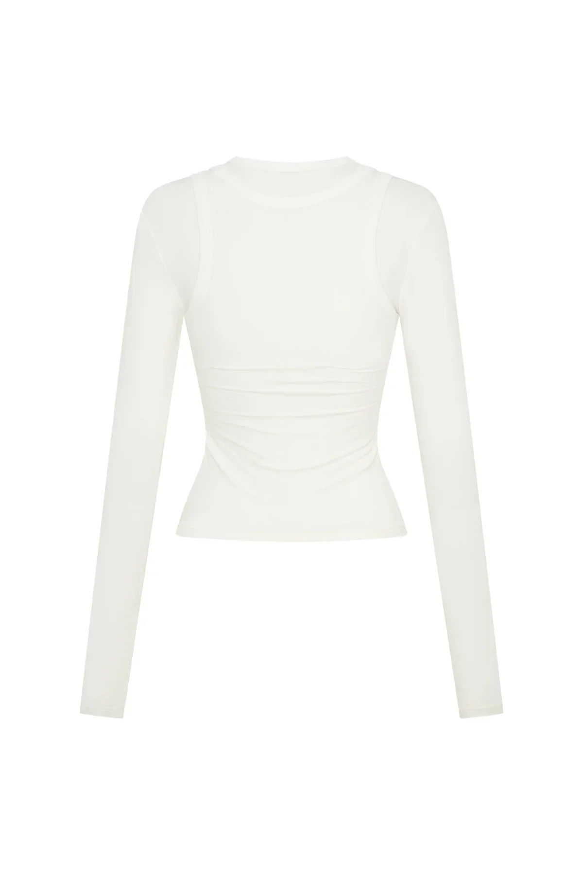 Yianni Layered Long Sleeve Top White - Image 6