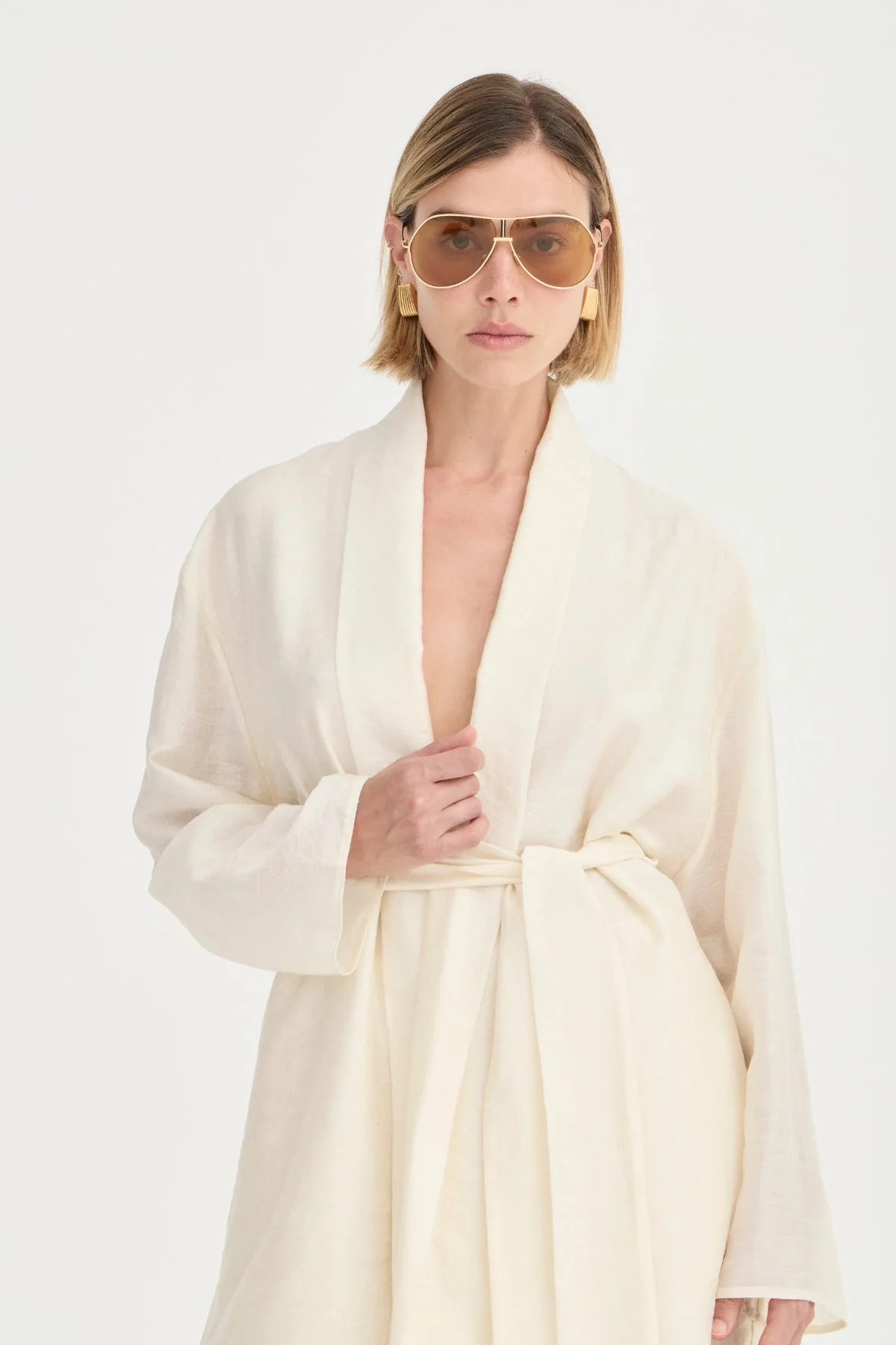 Alma Robe Ivory Leaf - Image 3