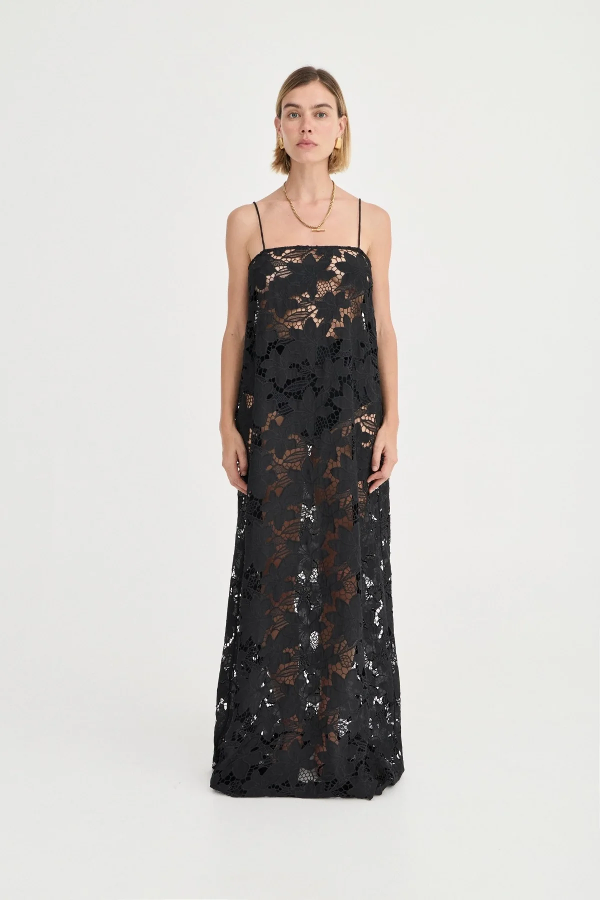 Camilla Crochet Lace Dress Noir - Image 4