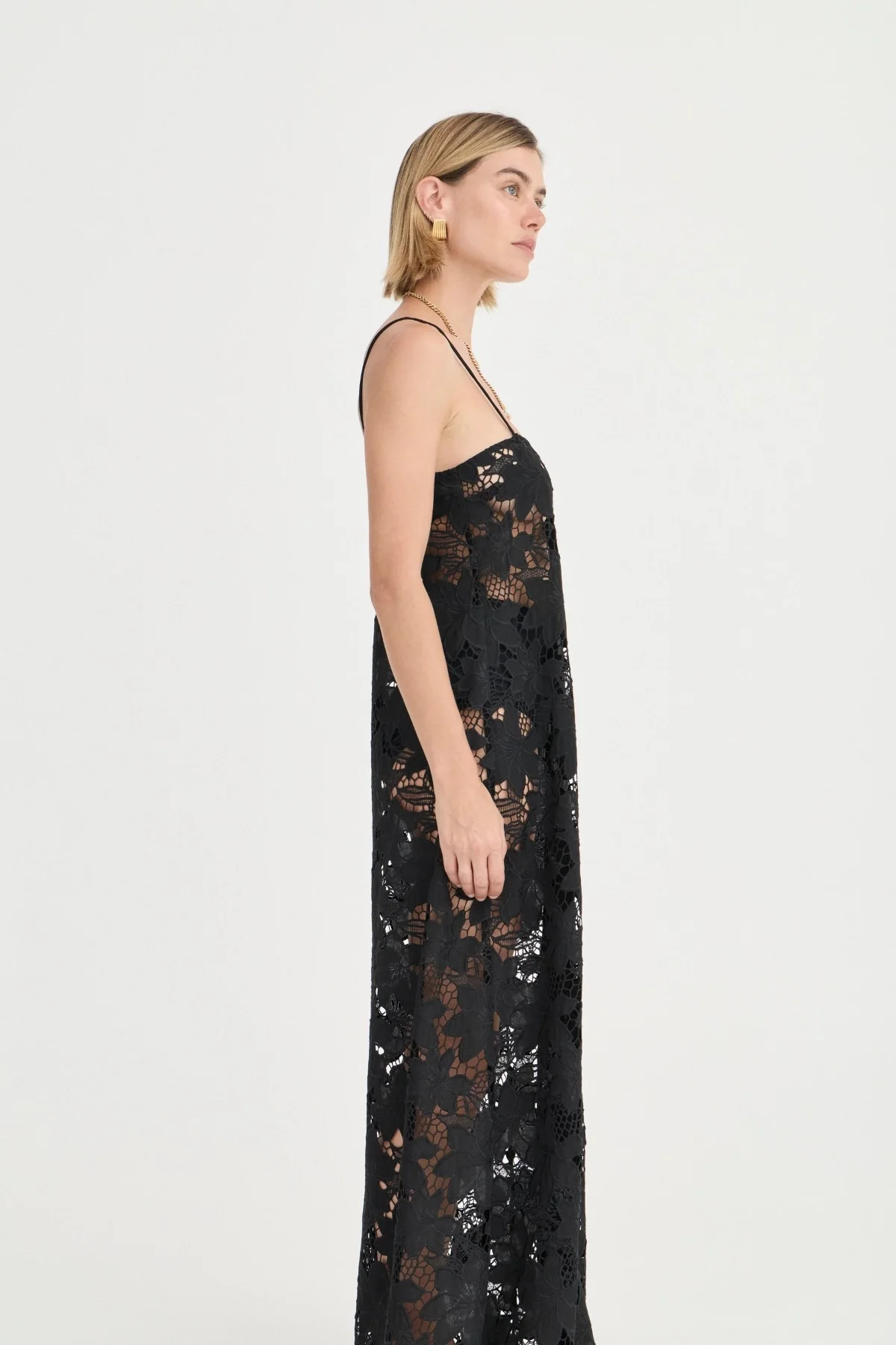 Camilla Crochet Lace Dress Noir - Image 5