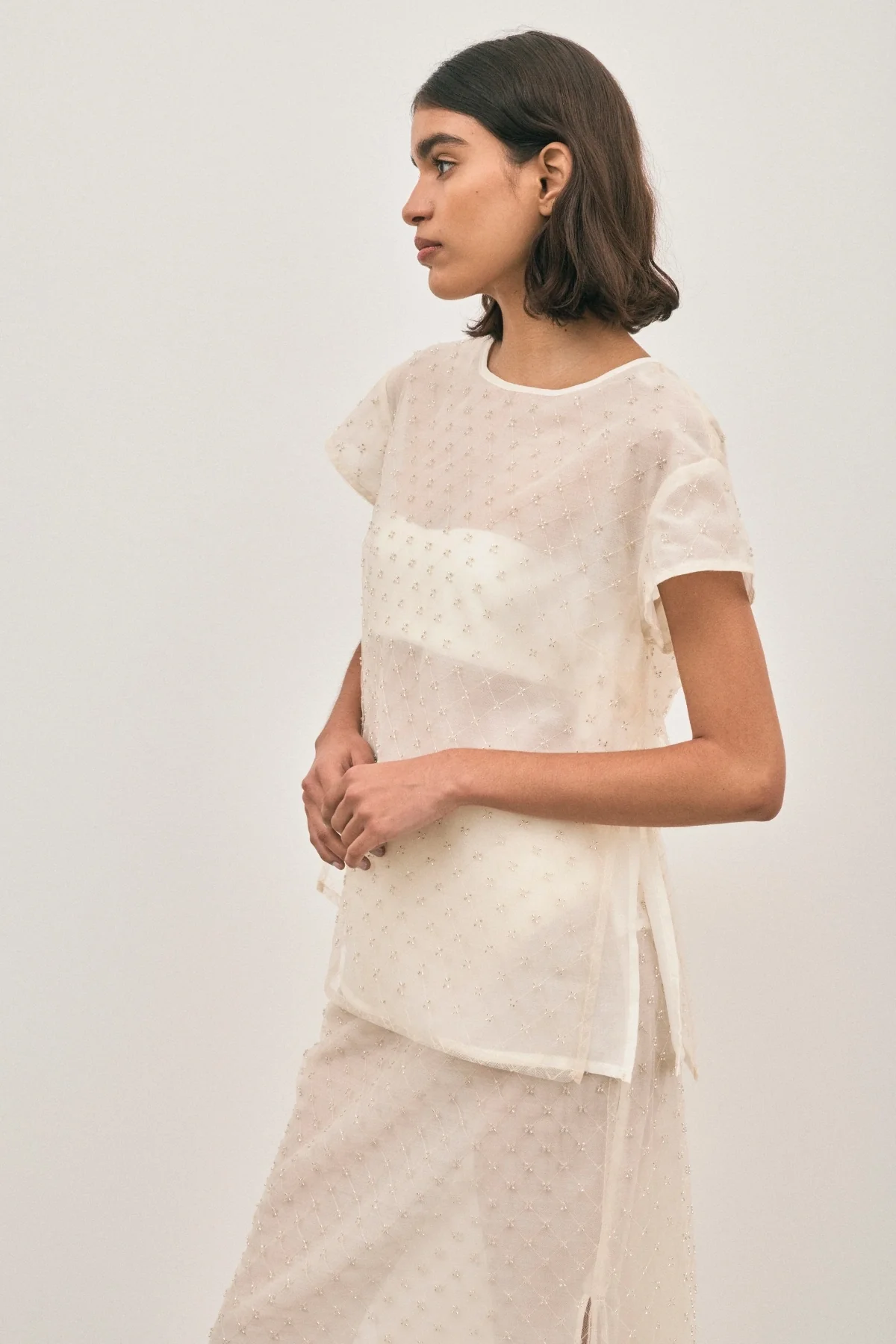 The Chelsea Beaded Top Ivory - Image 6