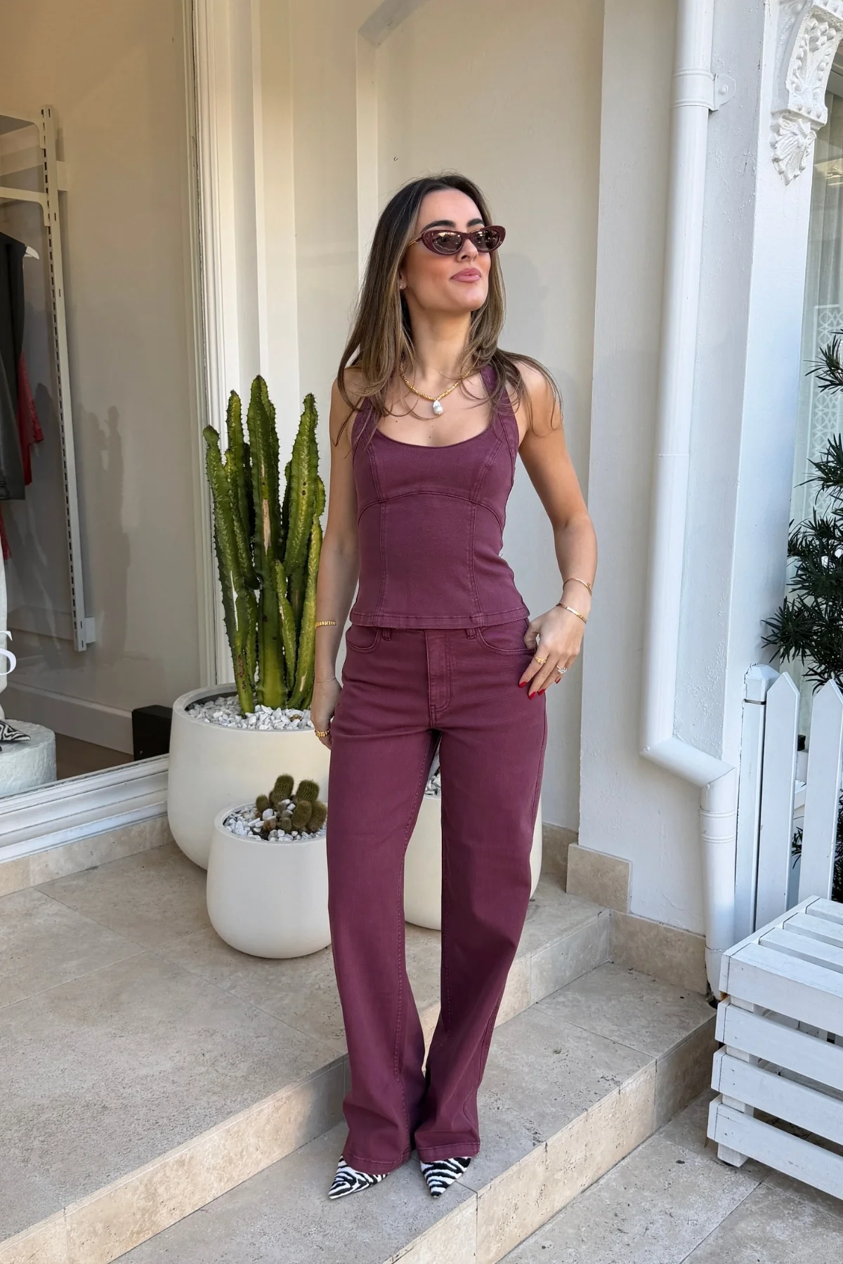 Blaine Denim Bodice Vino - Image 2