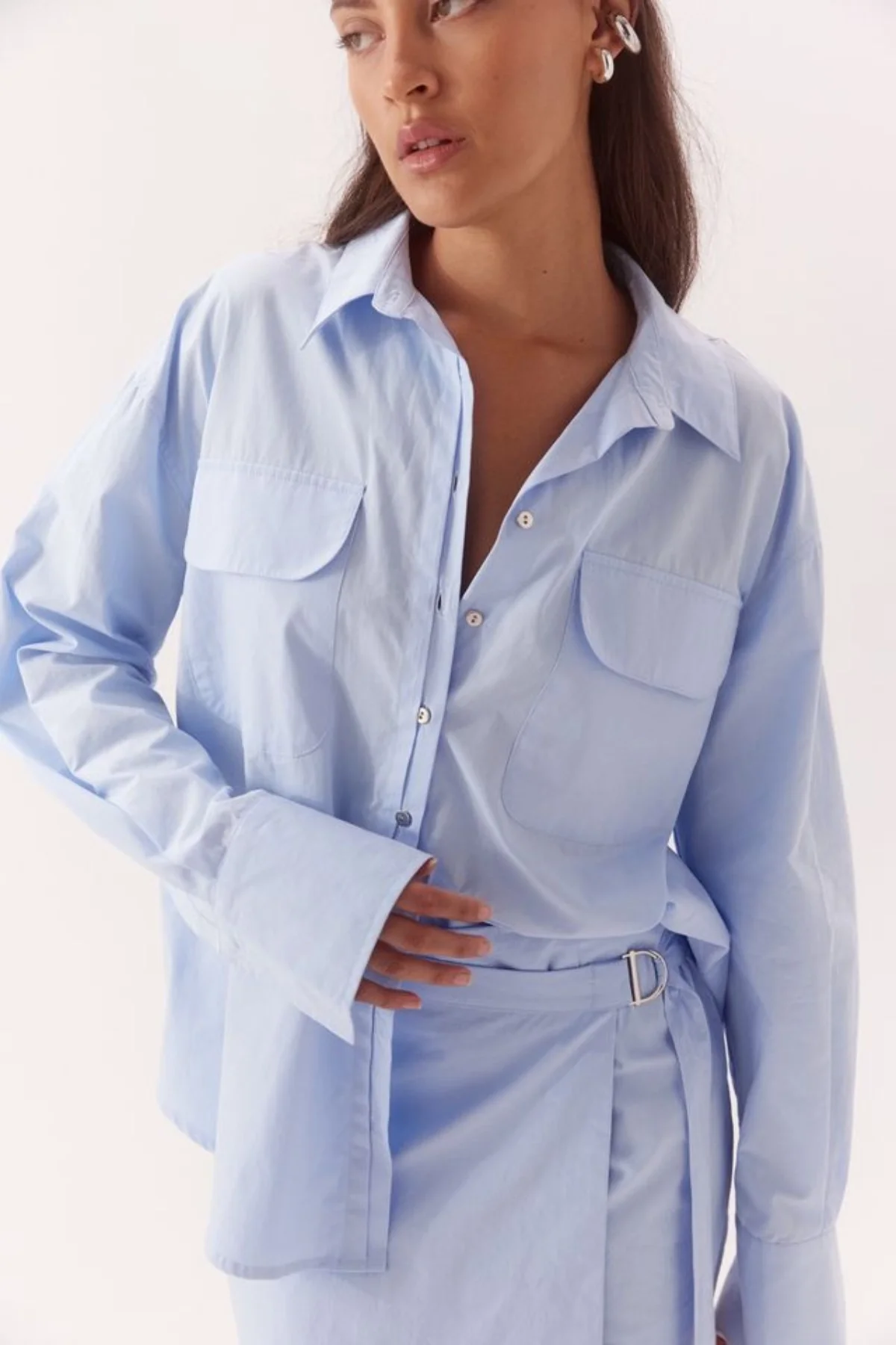 Blume Combo Shirt Dress Blue - Image 9