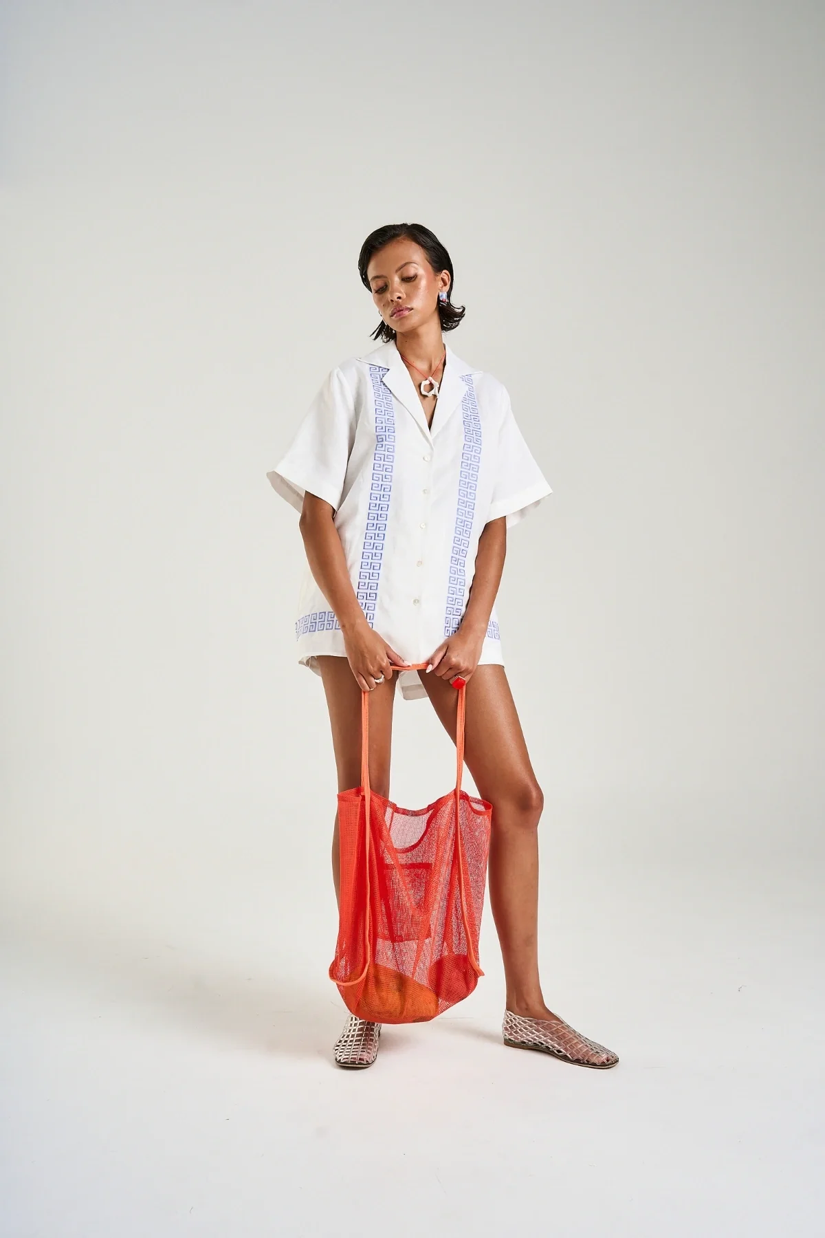 Collared Short Sleeve Shirt Sol Script - Image 8