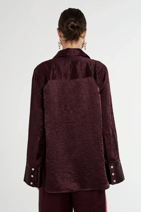 Cuff Shirt Plum - Image 3