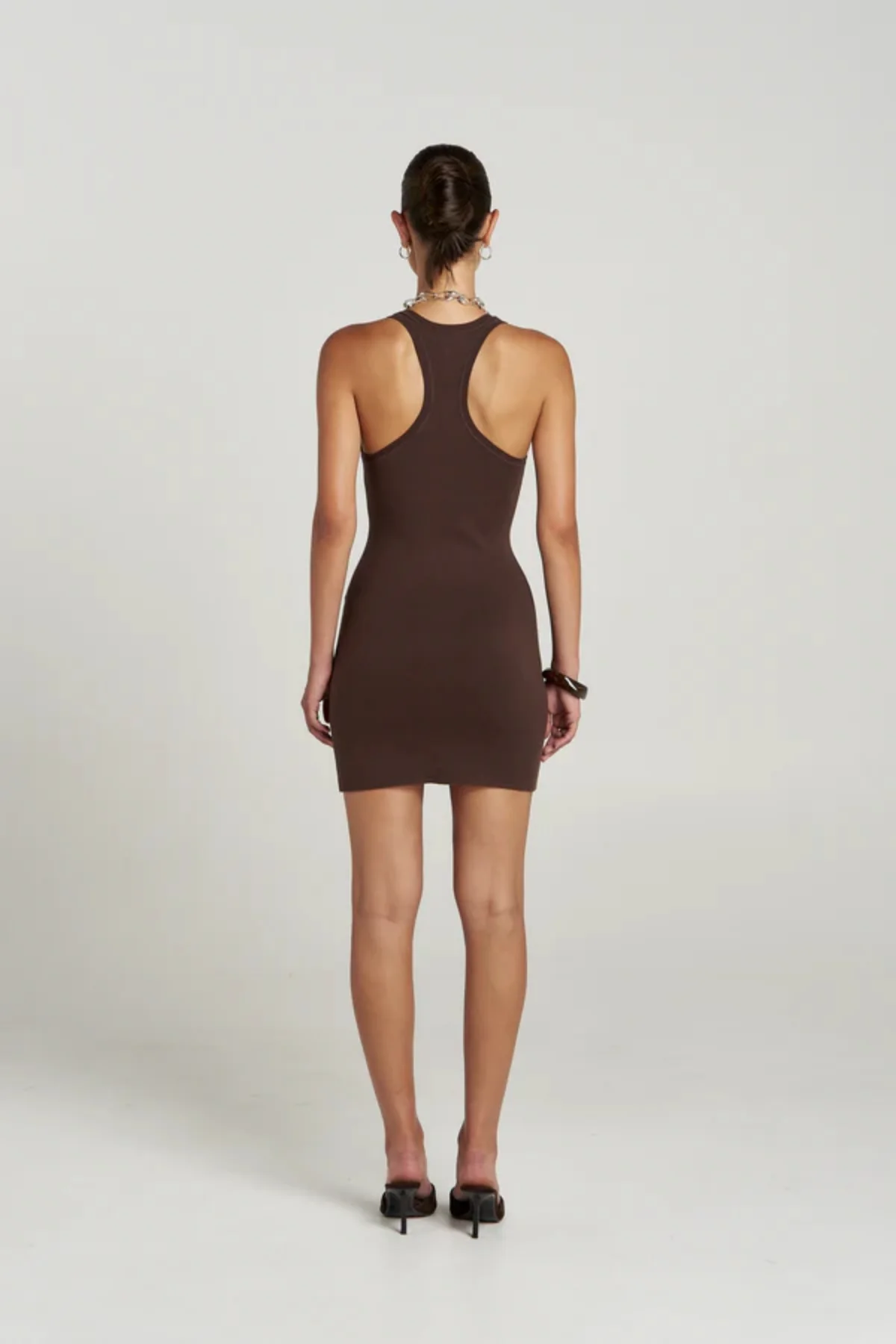 Phoebe Mini Dress Espresso - Image 3