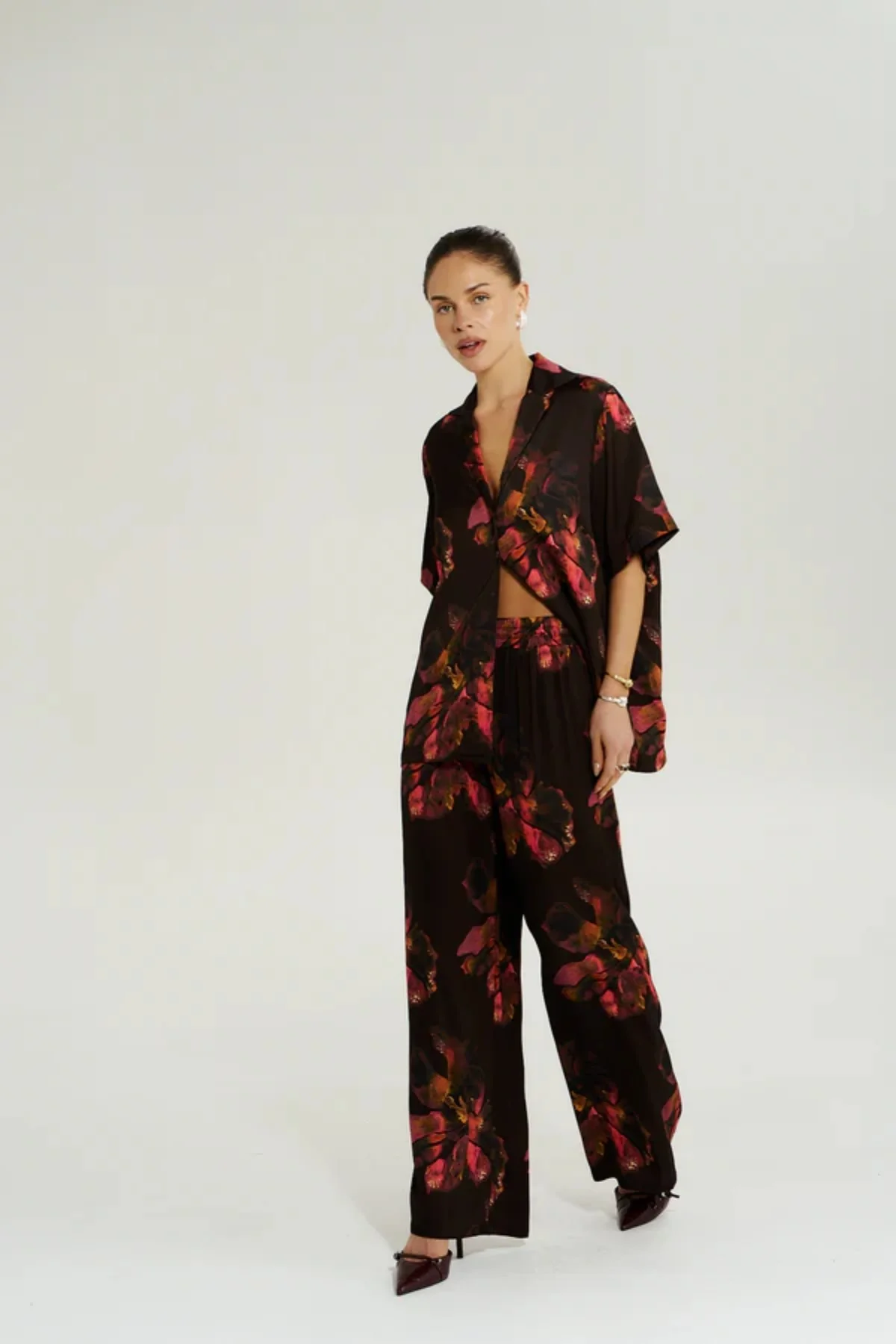 Wide Leg Pant Chocolate Petals - Image 4